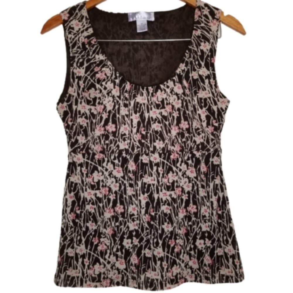 Nine & Co Sleeveless floral tank top MEDIUM